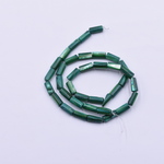 送料無料2連【1連/約35ヶ】染色シェルビーズ 円柱形 5×10mm ダークグリーン as369
