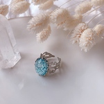 light blue  and silver ring