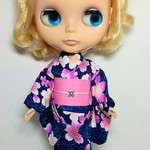 ブライス 浴衣 リカちゃん 浴衣 藍色
