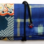 着物リメイク　銘仙と花柄の着物で作った和風財布　３０８