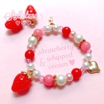 【キッズ】いちごとクリームのブレスレット♡