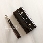 Xperia、Galaxy、AQUOS『スケルトン』ブラウン　クリアケース　透明手帳型スマートフォンケース 