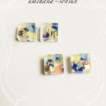 クリアmarblecolorピアス