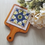【20%off】＊北欧風タイル鍋敷き*blue yellow