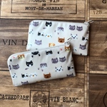 ネコさんの薄くて軽い✳︎L字ファスナー長財布✳︎通帳入れにもなるよ✨