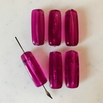 Vintage Clear Purple Rectangle Tube Beads