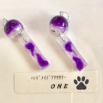 再販 レジン 立体風鈴 紫 イヤリング  ピアス