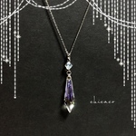 SWAROVSKIシャンデリアドロップペンダントネックレス オーロラ