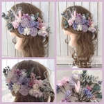 ❁‧kanapeso3様専用✴︎purple pink❤︎ヘッドドレス✴︎結婚式髪飾り‧˚₊*̥❁