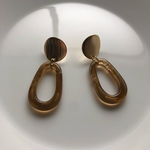 大ぶりべっ甲ピアス / クリアピアス