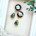 ☆Vintage☆お花シェルボタンのオーロラピアス/イヤリング