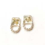 かすみ草とパールのピアス／ホワイト