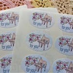 素敵なユリの花とヨーロピアンピアノ♡プレゼン用シール（３シートセット）