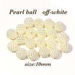 10mm 20個☆オフホワイト☆アクリルビーズ パールボール