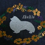 ビッグフラワーサークル刺繍　オレンジ　反対側ポッケに、お名前入れちゃおう！