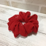 シフォン生地で作ったシュシュ（レッド）