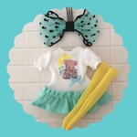 Tシャツワンピース&リボン&ストッキングSET♡mint