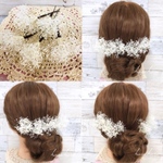 ♡人気♡ かすみ草髪飾り　ヘッドドレス  ヘアパーツ 5本セット （5cm幅）
