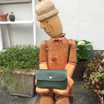 大きな２層の長財布/ふんわり長財布/ハンドメイド革作品/big2sou-green