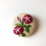 【再販】あさがお 刺繍 ブローチ 