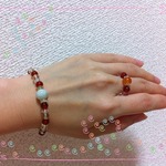 「お値下げ」天然石ブレスレット(秋) お揃いのリング付き