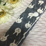 【再3】選べる4色⭐️ふんわり優しいガーゼ両面❤️水筒肩ひもカバー長め (うさぎ＆ストライプ)