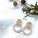 クリア×金箔  リング ピアス/イヤリング
