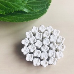 再販白い紫陽花ブローチ2019