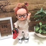 👗メルちゃん ネネちゃん レミンちゃん ソランちゃん あおくんの服 アースカラーT×白パンツ