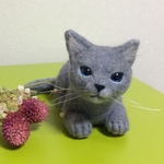 羊毛フェルト ロシアンブルー ミニねこ