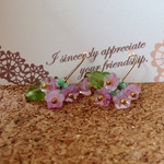 ピンクの小花　花束ピアス