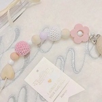 ぽんぽんFlower♡ピンク 歯固めホルダー おしゃぶりホルダー