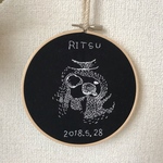 手刺繍のエコー写真