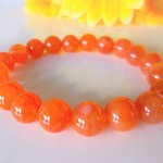 🍊元気が出る🍊ビタミンカラー☆疲労回復☆活力パワーアップ☆高品質ＡＡＡ☆オレンジボツワナカルセドニー☆　☆１０ｍｍ☆　☆１７ｃｍ☆