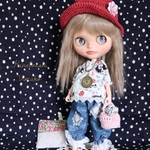 ＊不思議の国のアリスブラウス＊パンツコーデ＊８点セット＊ blythe ＊ blythe outfit＊ブライス ＊