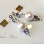 貼るピアス♡コットンパール12mm玉シルバー