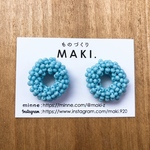 《再販》ビーズのループピアス/紫陽花