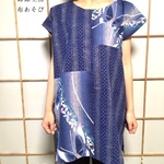 浴衣ロングチュニック*青蝶/着物リメイク