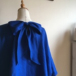 バイオウォッシュ加工リネンBLで作った後リボンゆったりプルオーバー