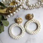 1点もの！アンティークボタン×ラタン