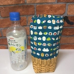 文鳥ちゃんと和菓子♡　保冷ペットボトルカバー（ブルー）