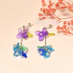  ゆらゆら揺れる紫陽花のピアス