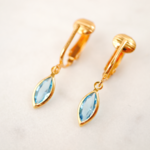 シャネルタイプヴィンテージスワロフスキーのイヤリング aquamarine