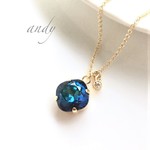 Swarovski Crystal Bermudian Blue Gold Necklace