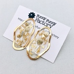 水面のかすみ草イヤリング