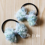 ふわふわヘアゴム.リボン.ミント