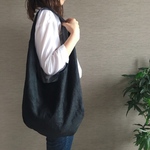 クタクタの麻バッグ（ブラック）