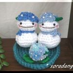 受注　あじさい雪だるまちゃんと紫陽花