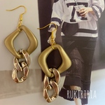 RUKIRIRIA #299 軽量 ゴールドチェーンピアス  チェーンイヤリング 大ぶりピアス 大ぶりイヤリング 