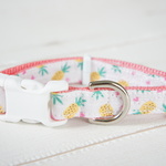 【夏物sale】 19~25cm小型犬★パイナップル＆ハート★首輪